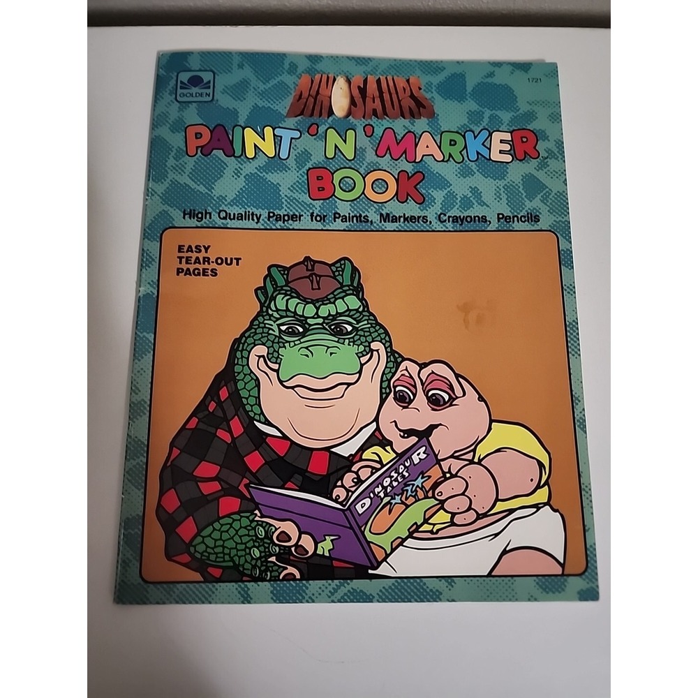 Golden Dinosaurs Walt Disney TV Show Paint 'N Marker‎ Book 1992 READ